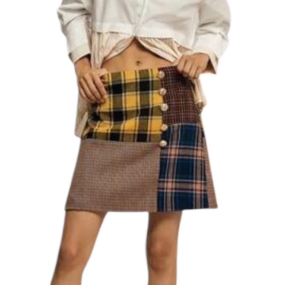 Mare Mare X Anthropologie Mixed Plaid Mini skirt - S.        M63